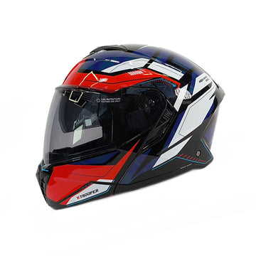 CASCO ABATIBLE KONTROL TROPPER D2 NEGRO BRILLANTE+ROJO+AZUL